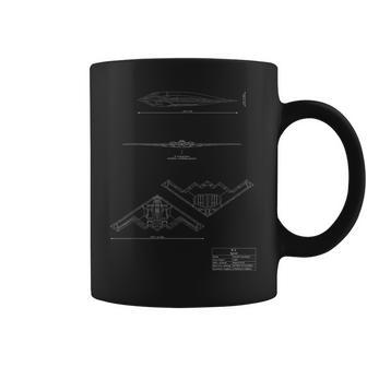 B-2 Spirit Stealth Bomber Tech Dibujo Avión Militar Taza de café - Regaloses