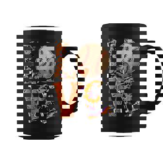 Baseball Player Love Halloween Baseball Pumpkin Tie Dye Coffee Mug - Monsterry