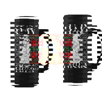 Beary Christmas Christmas Polar Bear Ugly Sweater Animal Graphic Print Coffee Mug - Monsterry