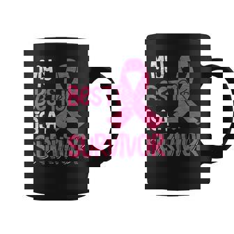 My Bestie Is A Survivor Breast Cancer Support Squad Coffee Mug - Thegiftio
