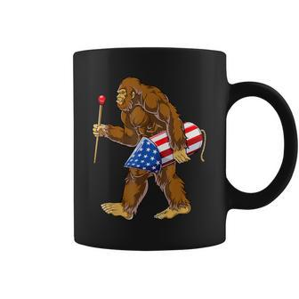Bigfoot Fireworks 4Th Of July Sasquatch American Flag Us Coffee Mug - Monsterry UK