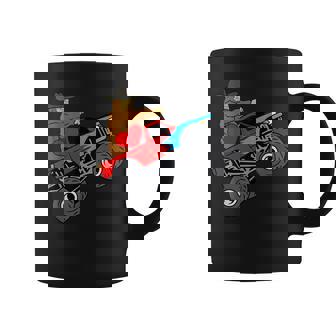 Bigfoot Heart Valentines Day Boys Men Monster Truck Graphic Print Coffee Mug - Monsterry
