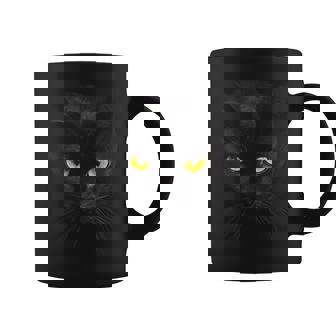 Black Cat Yellow Eyes Graphic Boys Girls Coffee Mug - Seseable