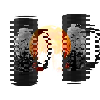 Black Cats Full Moon Animal Pet Lover Halloween Coffee Mug - Monsterry