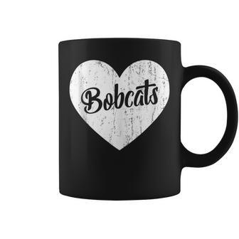 Bobcats School Sports Fan Team Spirit Mascot Cute Heart Coffee Mug - Monsterry AU