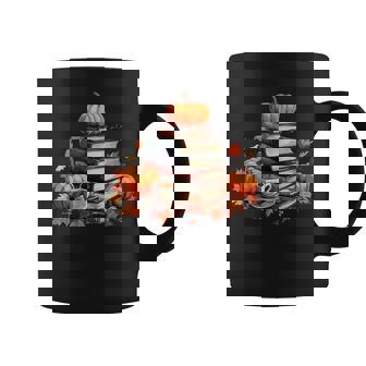 Books Coffee Fall Leaves And Pumpkins Vintage Library Coffee Mug - Thegiftio UK