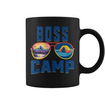 Boss Friend Camp Vacation Retro Camping Summer Sunset Tent Coffee Mug - Monsterry DE