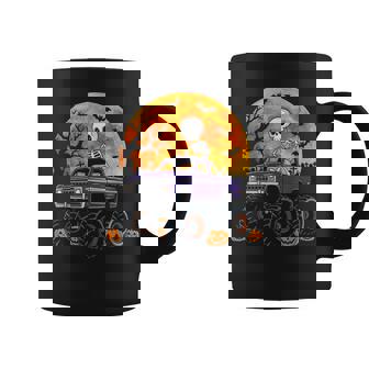 Boy Halloween Monster Truck Skeleton Pumpkin Halloween Coffee Mug | Mazezy