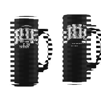 Bride Groom Est 2025 Retro Just Married Couples Wedding Graphic Print Coffee Mug - Monsterry