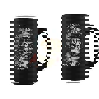 Casque De Motointage Style Rétro Avec Chat Tasse - Cadeauxyz