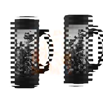 Cat Cowboy Cats Kitten Riding Horse Cowboy Hat Coffee Mug - Thegiftio