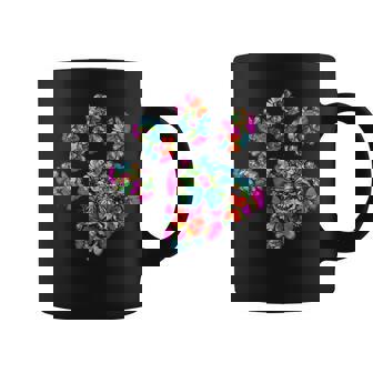 Cat Dog Mom Paw Print Of Colorful Butterfly Cat Or Dog Paw Premium Graphic Print Coffee Mug - Monsterry