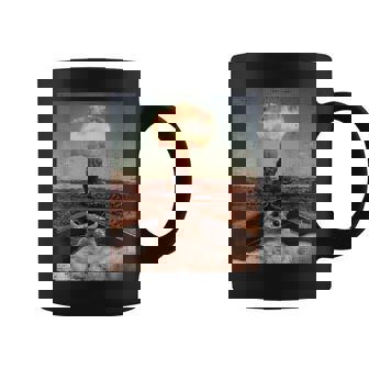 Cat Meme Cat Selfie With Nuclear Explosion Atom Bomb Graphic Print Coffee Mug - Monsterry