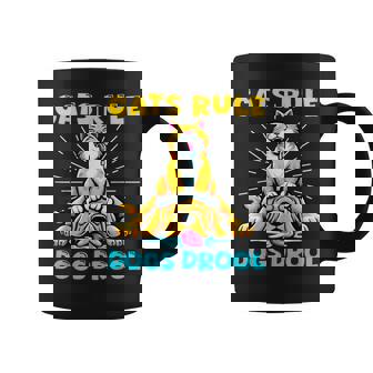 Cats Rule Dogs Drool Cat Mom Dog Dad Cute Kitten Puppy Pets Graphic Print Coffee Mug - Monsterry