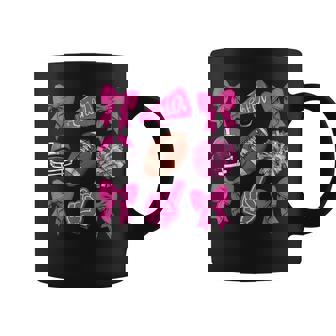 Cheer For Cure Football Pink Ribbon Breast Cancer Support Coffee Mug - Monsterry