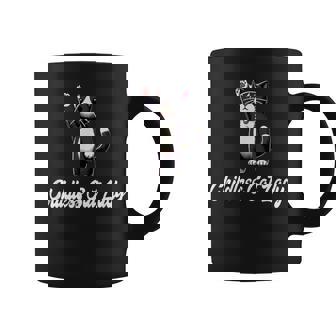 Childless Cat Lady -Tuxedo Cat Raising Paw- Cute Coffee Mug - Thegiftio