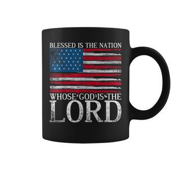 Christian American Nation Usa Flag Bible Patriotic Prayer Coffee Mug - Monsterry