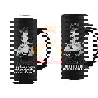 Christmas With My Family Dog Cat Snowman Funny Gift Pajama Graphic Print Coffee Mug - Monsterry