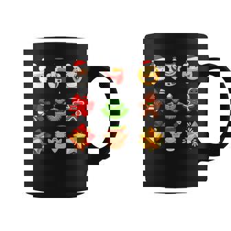 Christmas Icons Emotions Santa Claus Snowman Christmas Premium Graphic Print Coffee Mug - Monsterry