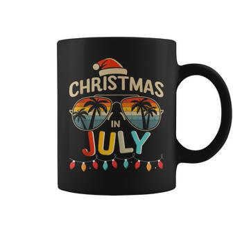 Christmas In July With Vintage Sunglasses For Summer Xmas Coffee Mug - Monsterry CA