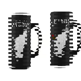 Christmas Let It Snow Raunchy Snowman Farting Snowflakes Graphic Print Coffee Mug - Monsterry