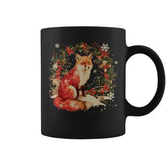 Christmas Vintage 90s Fox Woodland Animal Cottagecore Graphic Print Coffee Mug - Monsterry