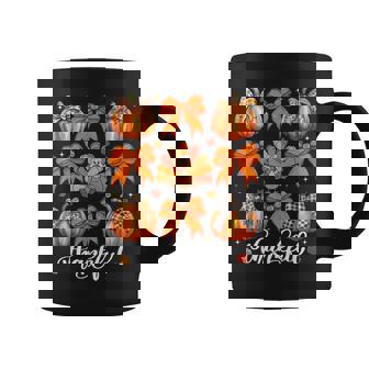 Coquette Bow Pumpkin Turkey Thanksgiving Autumn Fall Women Coffee Mug - Thegiftio UK
