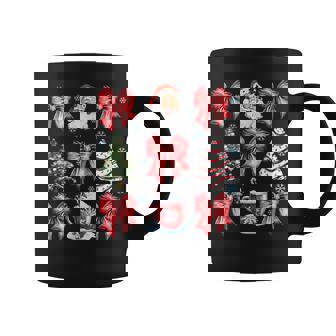 Coquette Bow Santa Christmas Tree Cake Candy Cane Girly Xmas Coffee Mug - Monsterry