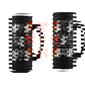 Coquette Bow Santa Claus Merry Christmas Xmas Pajamas Coffee Mug | Mazezy