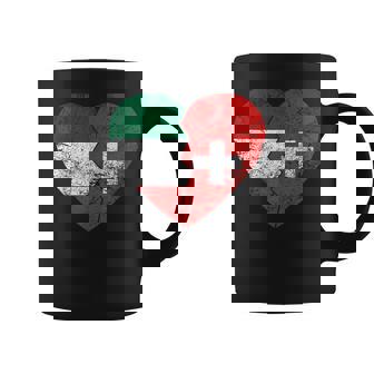 Corazón Banderas Suizas Italianas Italia Suiza Raícesintage Taza de café - Regaloses