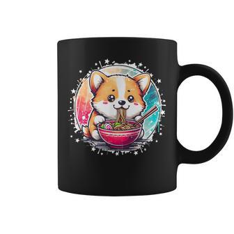 Corgi Dog Ramen Noodles Anime Cute Kawaii Manga Corgi Dog Tassen - Geschenkecke