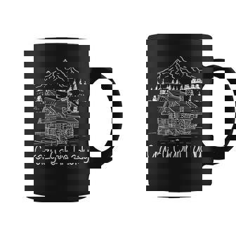 Crazy Cabin Lady Cozy Log Cabin Homes Mountain House Cottage Graphic Print Coffee Mug - Monsterry