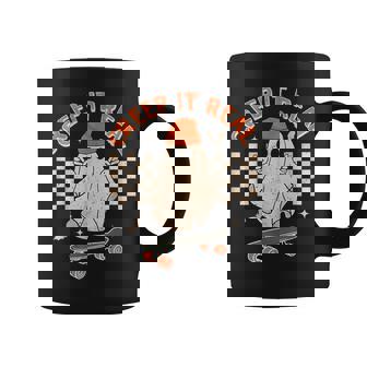 Creep It Real Skateboarding Ghost Retro Halloween Costume Coffee Mug - Monsterry