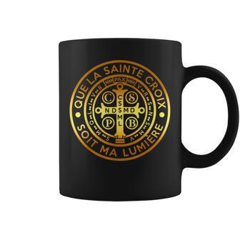Croix De Saint Benoît Foi Catholique Tasse - Cadeauxyz
