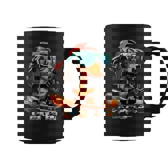 Cute Dachshund On A Skateboard Wiener Dog Coffee Mug - Seseable