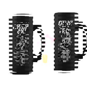 Cute But Feral Raccoon Coffee Mug - Monsterry