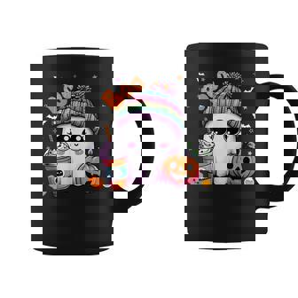 Cute Ghost Boo Drinking Pumpkin Spice Coffee Halloween Coffee Mug - Thegiftio UK