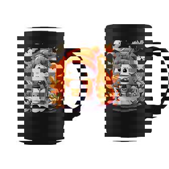 Cute Halloween Ghost Coffee Pumpkin Autumn Maple Leaves Coffee Mug - Thegiftio UK