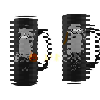 Cute Halloween Ghost Dog Boo Trick Or Treating Pocket Style Graphic Print Coffee Mug - Monsterry