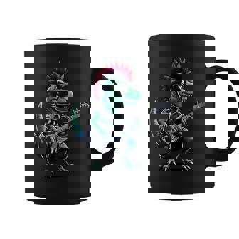 Cute Punk Dinosaur Rock'n Roll Goth Dino Guitar Band Coffee Mug - Thegiftio UK