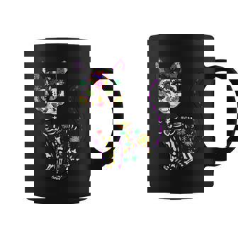Cute Sugar Skull Mexican Cat Halloween Day Of The Dead Coffee Mug | Mazezy