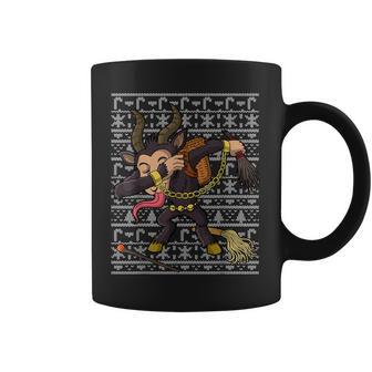 Dabbing Krampus Ugly Christmas Sweater Pattern Coffee Mug - Thegiftio