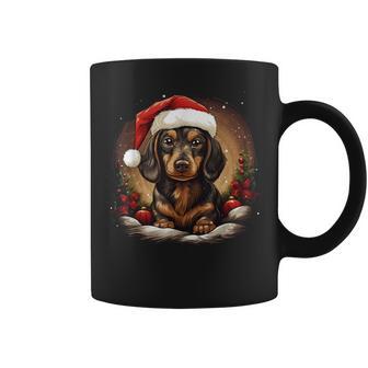 Dachshund With Santa Hat Christmas With Dog Tassen - Geschenkecke