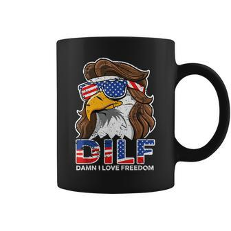 Damn I Love Freedom Eagle Patriotic July 4Th Coffee Mug - Monsterry UK