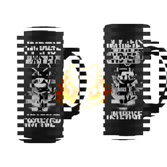 In My Defense I Was Left Unsupervised Black Cat Humoristic Coffee Mug - Thegiftio UK