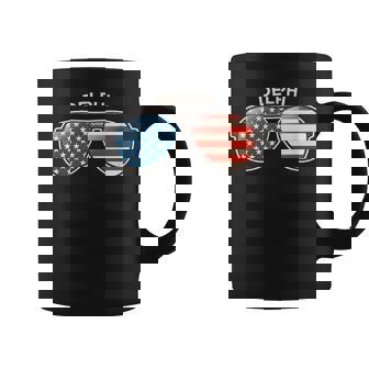 Delphi In Vintage Us Flag Sunglasses Coffee Mug - Monsterry