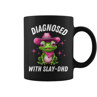 Diagnosed With Slay Dhd Frog Adhd Cowboy Attention Deficit Coffee Mug - Thegiftio