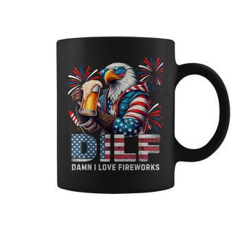 Dilf Damn I Love Fireworks Patriotic July 4Th Eagle Coffee Mug - Monsterry