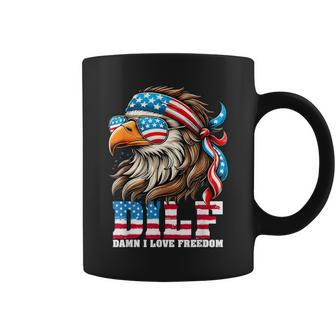 Dilf Damn I Love Freedom Eagle Mullet 4Th Of July Coffee Mug - Monsterry CA