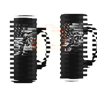 Dirt Bike American Flag Motocross Biker Vintage Usa Coffee Mug | Mazezy